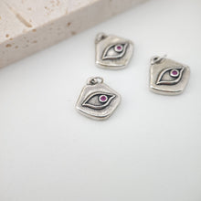 Load image into Gallery viewer, Evil Eye Charm, 18K Gold Plated Micro CZ Pave Eye Pendant, 12x13mm, Necklace Making Charm, Jewelry Findings S326