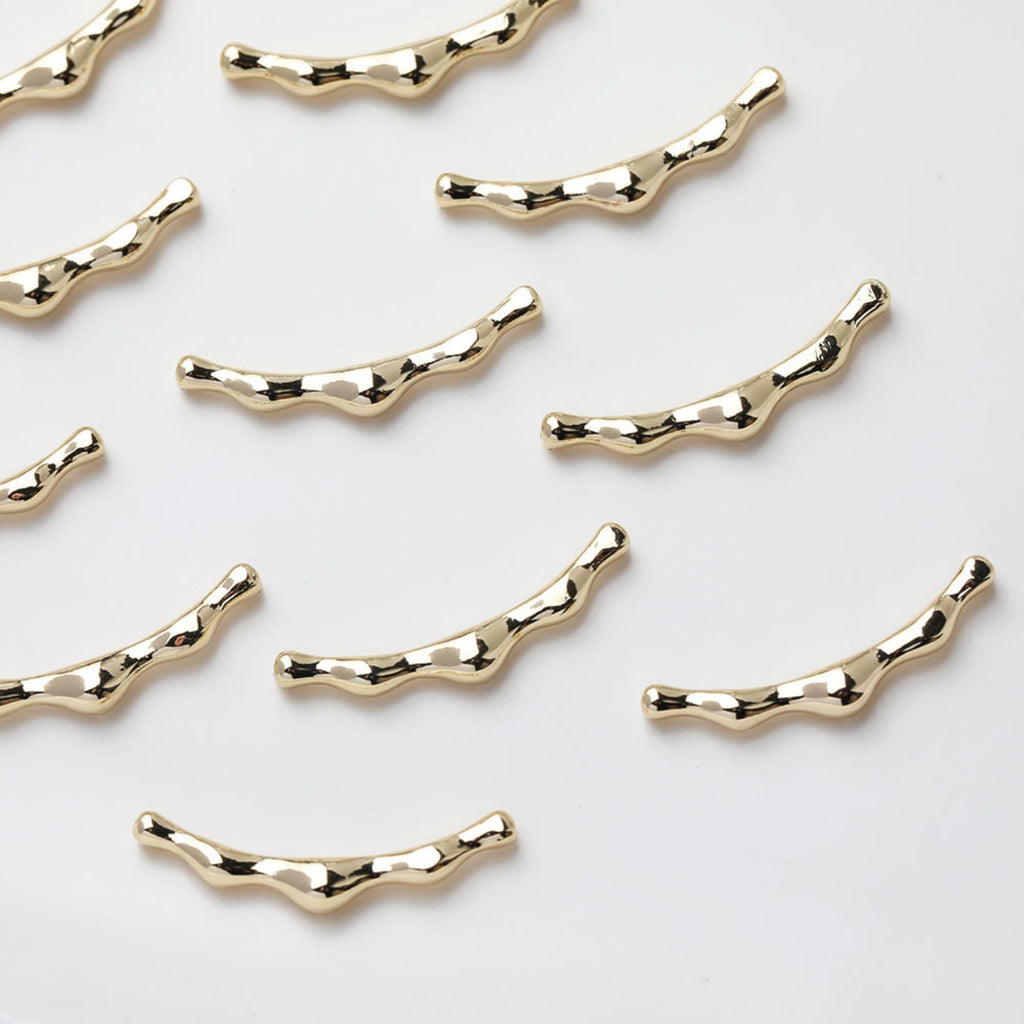 Cuentas tubulares licuadas, cuentas espaciadoras, cuentas tubulares irregulares, chapadas en oro y plata de 14 quilates, accesorio para hacer pulseras y collares, GZ514