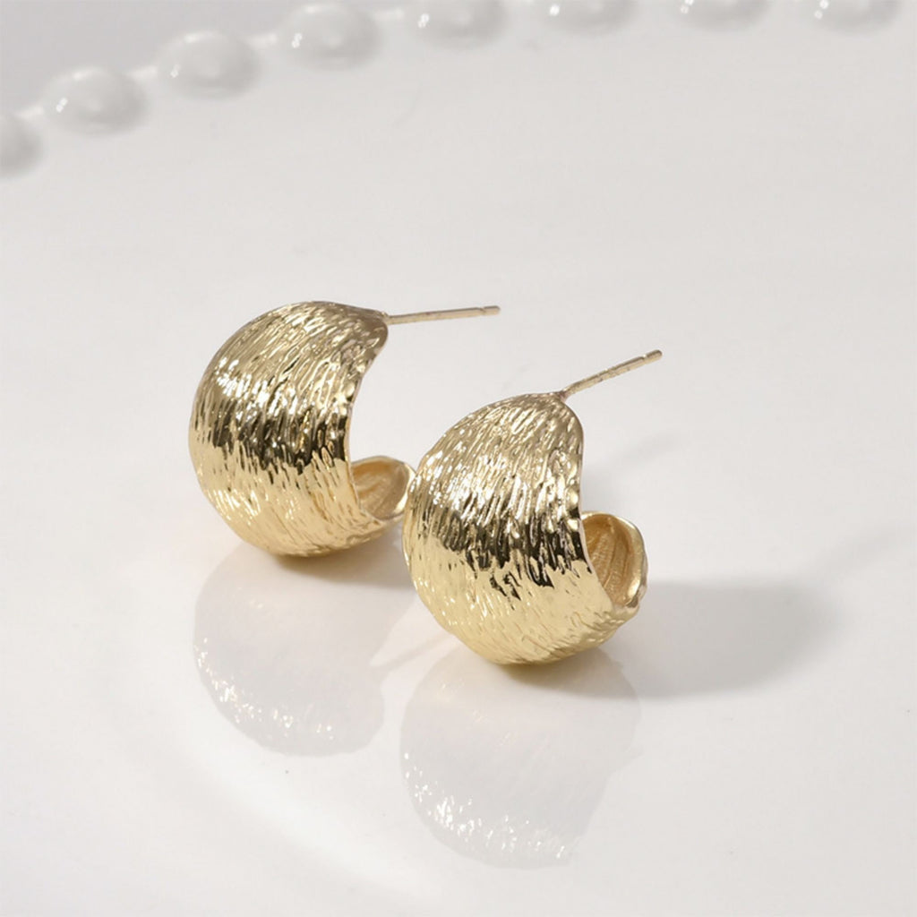 C Shape Wire drawing Earrings Post, 14K Gold, S925 Silver Ear Pin Nickel Free Earrings, Ear Stud Hypoallergenic Earring Findings LL229