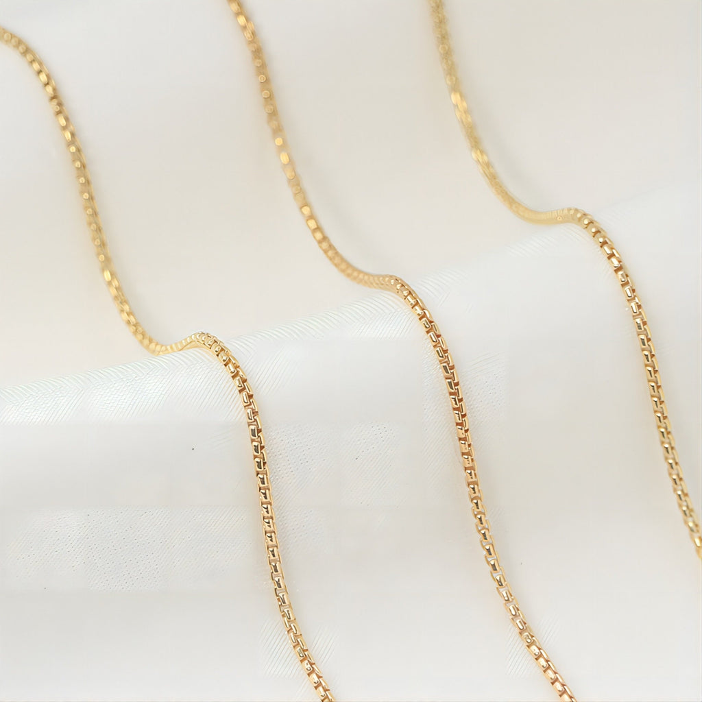 Gold Filled Adjustable Box Finished Chain for Bracelet/Necklace With Spring Clasp, 1.1mm, 7 Inch READY To WEAR Bracelet Findings, USA, BL007