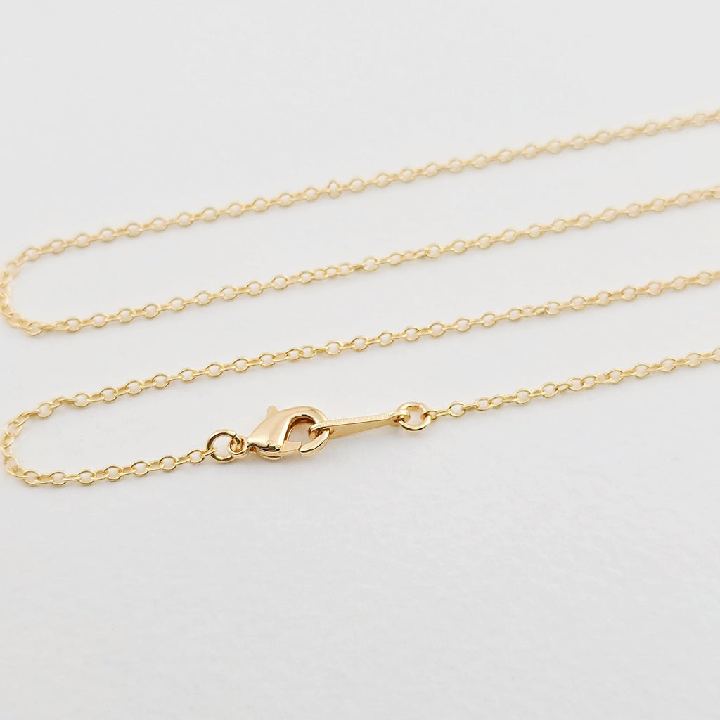 سلسلة كابل جاهزة للقلادة مع مشبك جراد البحر، مطلية بالذهب عيار 18 قيراطًا، 18 بوصة، نتائج قلادة جاهزة للارتداء ZX255