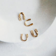 Load image into Gallery viewer, 14K Gold Filled U-Shaped Wire Guardian Horsebit Clasp, [10PCS/Pack] Fit 0.53mm/0.79mm/1.14mm Hole, Wire Protector Accessories BL008