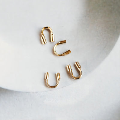 14K Gold Filled U-Shaped Wire Guardian Horsebit Clasp, [10PCS/Pack] Fit 0.53mm/0.79mm/1.14mm Hole, Wire Protector Accessories BL008