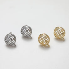 Load image into Gallery viewer, 14K Gold Round Post Stud, S925 Silver Pin, Openwork Round Stud Earring Nickel Free, Hypoallergenic Earring Findings GZ250
