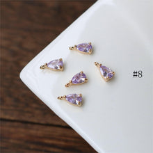 تحميل الصورة إلى عارض المعرض، 10 قطع - دلايات كريستال صغيرة على شكل دمعة، مطلية بالذهب عيار 14 قيراطًا، قطع مجوهرات HL123-F212