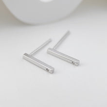 Load image into Gallery viewer, 10pcs Rectangular Mini Ear Post with Loops, Nickel Free, 18K Gold/ Silver Plated Stud Earring Finding ZX174
