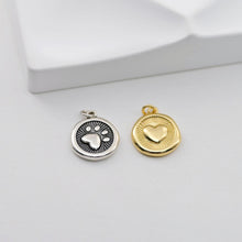 Load image into Gallery viewer, Round Heart Charms, 18K Gold Plated, Round Shape, Love Charms, Bracelet Necklace Making Pendants, Jewelry Findings S20824