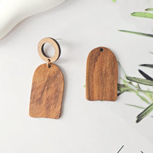 Load image into Gallery viewer, 2PCS Christmas Tree Shape Wood Charms, Christmas Wooden Pendant, Reclaimed Walnut Wood, Geometric Statement Wood Earrings Diy Ideas JT1006