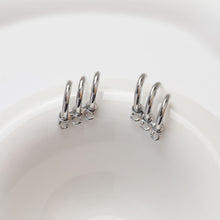 تحميل الصورة إلى عارض المعرض، قرط أذن بثلاث حلقات، ذهب/فضة عيار 14 قيراط، أقراط فضة S925 خالية من النيكل، قرط أذن دائري بحلقة GZ121-D0471