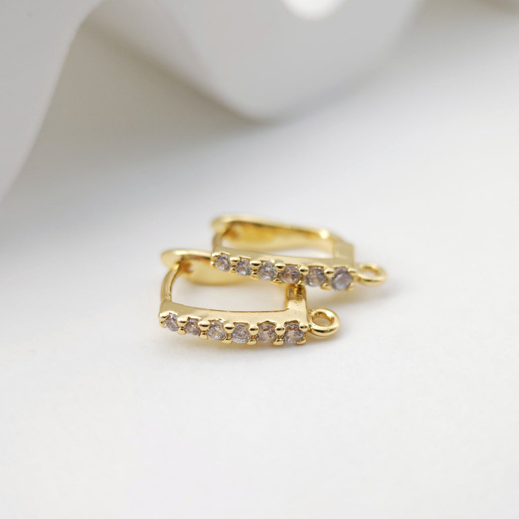 18K Gold Plated U Shape Hoop Earring, Huggie Hoops Earring Parts, Lever Back, 15*11.3mm, Hoop earring for Jewelry Making D0219