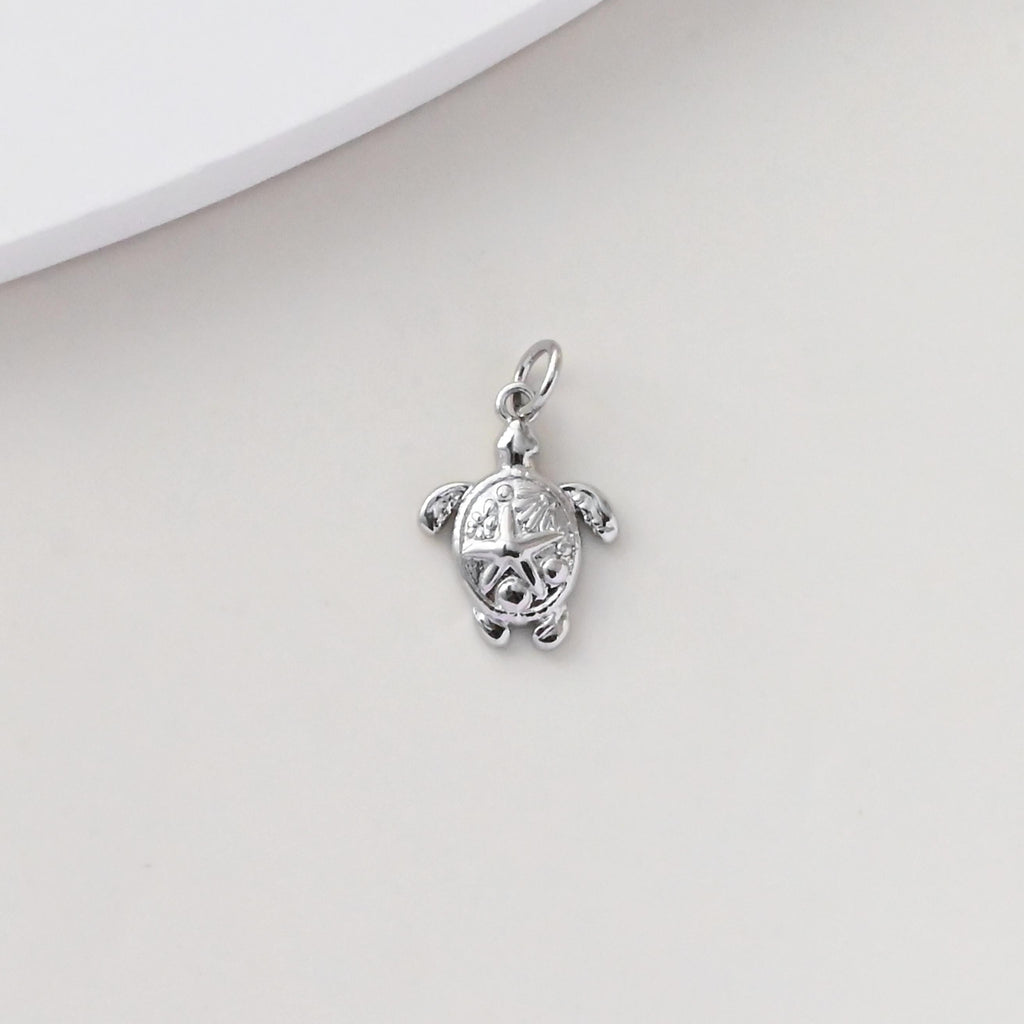 Sea Turtles Charm, 18K Gold/Silver Plated Animal Charms, Tiny Marine life Pendant, For Necklace And Earring Making, Jewelry Findings S1390