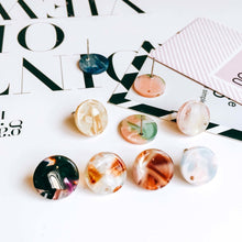 Load image into Gallery viewer, 10PCS Acrylic Round Earring Findings, 15 Colors You Choose, S925 Silver Ear Stick, Nickel Free, Earring Finding MY008