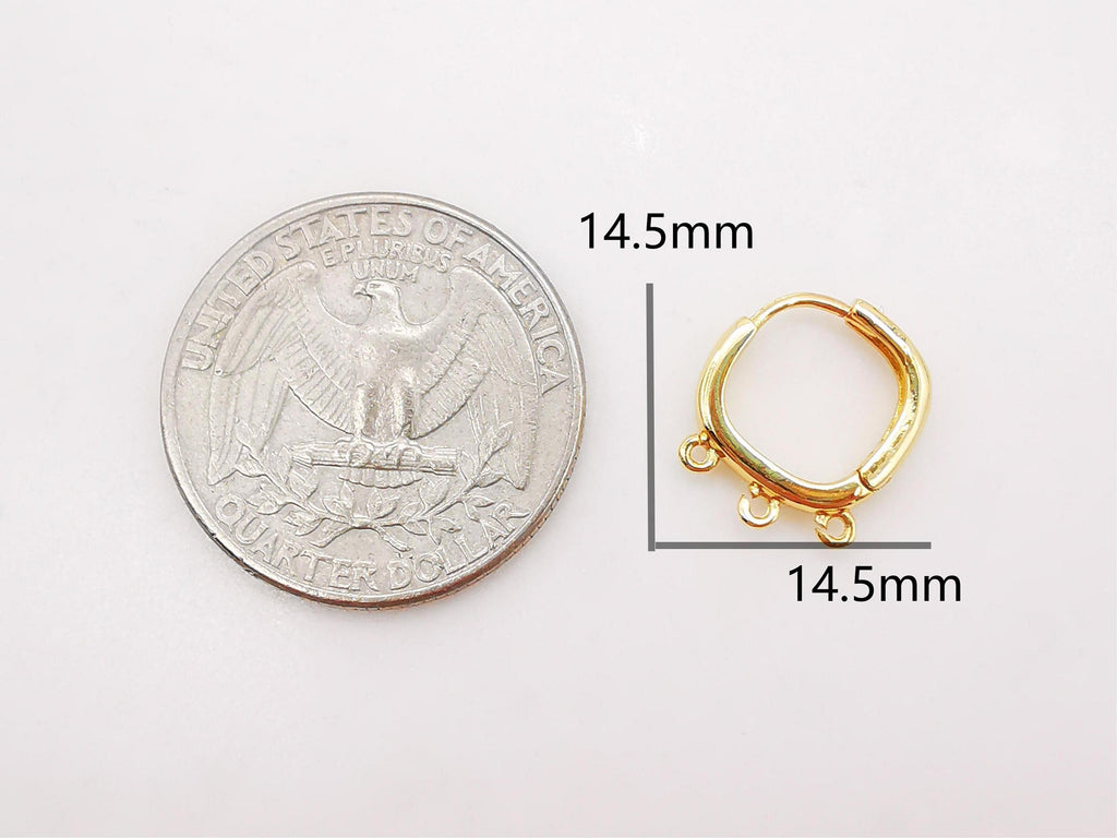 10PCS Leverback Earring Parts with loops, 18K Gold Plated Huggie Hoops Earring Parts, Ear Hoops, earring findings for Jewelry Making S364
