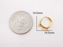 Load image into Gallery viewer, 10PCS Leverback Earring Parts with loops, 18K Gold Plated Huggie Hoops Earring Parts, Ear Hoops, earring findings for Jewelry Making S364
