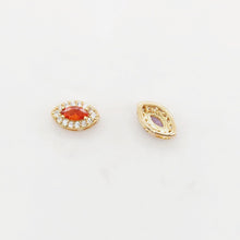 Load image into Gallery viewer, Crystal Pave CZ Beads, 7 Colors Crystal, Oval Shape, 18K Gold Plated Beads, Bracelet Necklace Making Charms, Jewelry Findings S20358