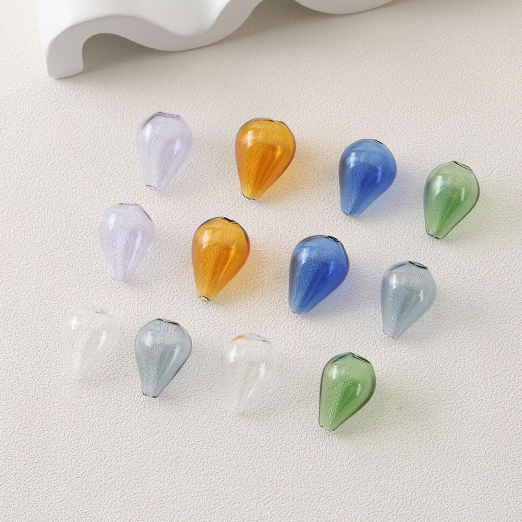 Glass Bubble Beads, Teardrop Hollow Glass Beads, Colorful Hand Blown Hollow Round Globes for Jewelry Making, DIY Beads Finding GZ562