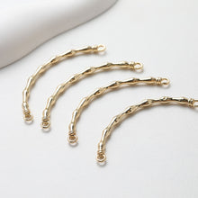 Load image into Gallery viewer, Bamboo Curved Connector with loops, 14K Gold/Silver Plated Bracelet Making Findings, Bracelet Jewelry Findings GE106