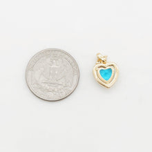 Load image into Gallery viewer, Heart Charms, Marine Blue CZ Pave, Crystal Heart, 18K Gold Plated Pendant, Bracelet Necklace Making Pendants, Jewelry Findings S20356