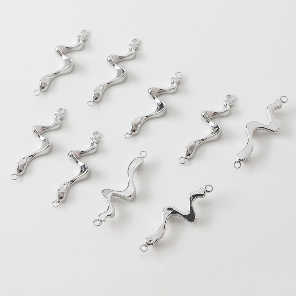 10pcs Danity Wave Connector with loops,  14K Gold Plated Earring Making Findings, Jewelry Findings JG043