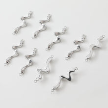 Load image into Gallery viewer, 10pcs Danity Wave Connector with loops,  14K Gold Plated Earring Making Findings, Jewelry Findings JG043