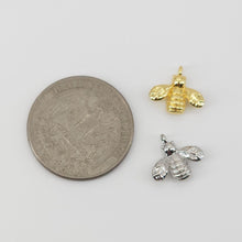 Load image into Gallery viewer, Gold Bee Charm, 18K Gold Plated Bee Pendant, Animal Charm, 12x13mm, Necklace Jewelry Finding S20671