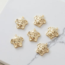 Load image into Gallery viewer, Gold Portrait Pendant, Silver Charm, 18K Gold Plated, Necklace Making Charm, Jewelry Findings JG052