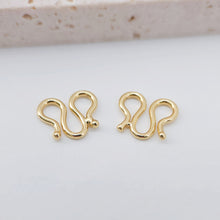 Load image into Gallery viewer, 20PCS- M Hook Clasps, S Hook, 18K Gold Plated W Clasp, S Clasps, Necklace Bracelet Making Clasp, Jewelry Findings S20364