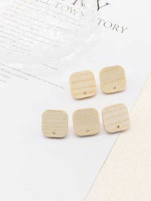 4PCS Wood Earrings, Square Wooden Earrings for women,Reclaimed Ash Wood, Nickel Free, Geometric Statement Earrings Finding  JT904