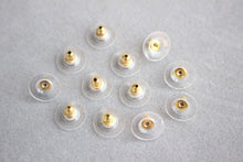 Load image into Gallery viewer, 100PCS Ear Flat Backs, Gold Plated Earring Backs, Rubber Earring Stoppers, Wholesale Earring Findings GZ223-ZX7005