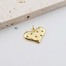 Load image into Gallery viewer, Gold Earphone Pendant, Rugby balls, Airplanes, Hearts, Hammered Pieces Pendant, 18K Gold Plated, Jewelry Findings S1276