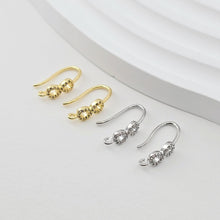 Load image into Gallery viewer, 18K Gold Plated Ear Wires, Infinity Sign, Cubic Pave Earring Hooks, Nickel Free, Fish Hooks, Ear Wires for Jewelry Making D0268