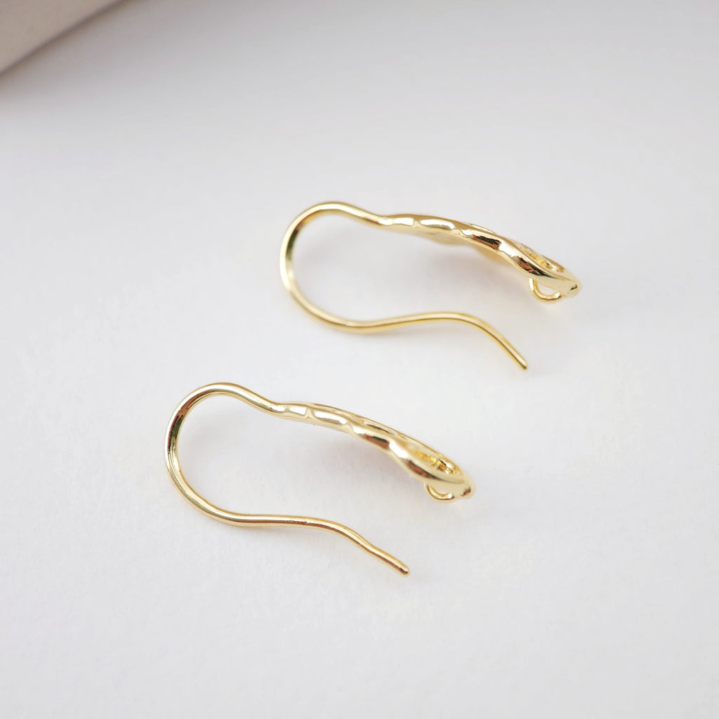 Ganchos para orejas de hoja, pendientes de oro de 18 quilates, accesorios para pendientes con aro, ganchos de pescado, alambres para hacer joyas D0162