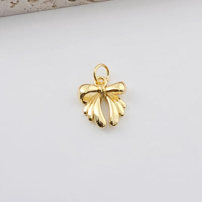 Gold Bow Tie Charm, Bunny Pendant, Cute Pendant, 18K Gold Plated, Jewelry Findings S1273