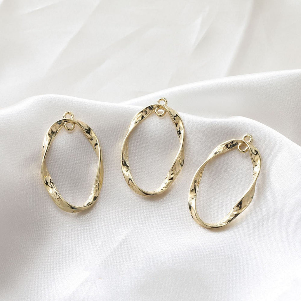 10pcs Irregular Openwork Pendant, Niche Style Charm, 18K Gold Plated Charm, Necklace Pendant GZ281