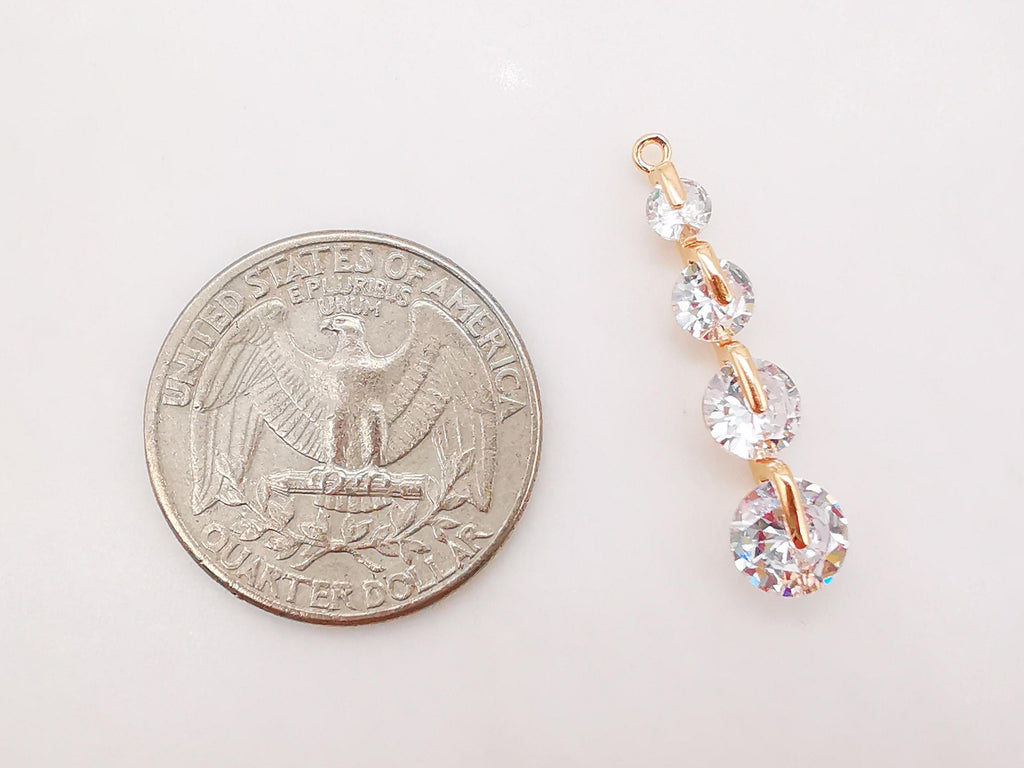 1PCS CZ Pave Leaves Charm, Cubic Zircon Crystal Leaf Pendant, Bracelet Necklace Pendant, Gold Plated Charm, Jewelry Findings B028-F023