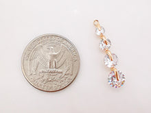 Load image into Gallery viewer, 1PCS CZ Pave Leaves Charm, Cubic Zircon Crystal Leaf Pendant, Bracelet Necklace Pendant, Gold Plated Charm, Jewelry Findings B028-F023