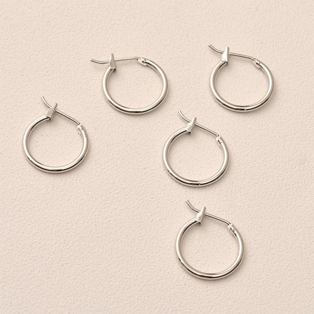 14K Gold Plated Round Hoop Earring, Huggie Hoops Earring Parts, Spring Ear Hoops, 15mm, 16mm, hoop earrings LL120-ZX7035