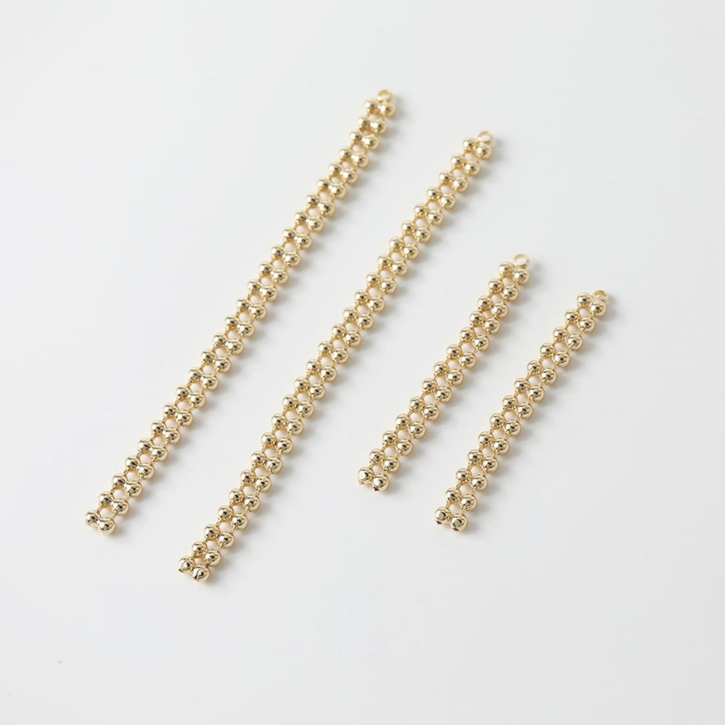 Gold Beads Chain Tassel Pendant, Beads Chain Charm, 18K Gold Plated Earring Chain Pendant, Earring Findings GZ173