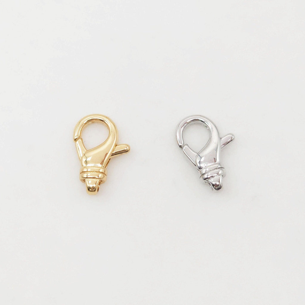 18K Shiny Gold Plated Lobster Clasp Claw, 19.2*13mm, Necklace Bracelet Making Clasp with Closed Loop, Jewelry Findings S20368