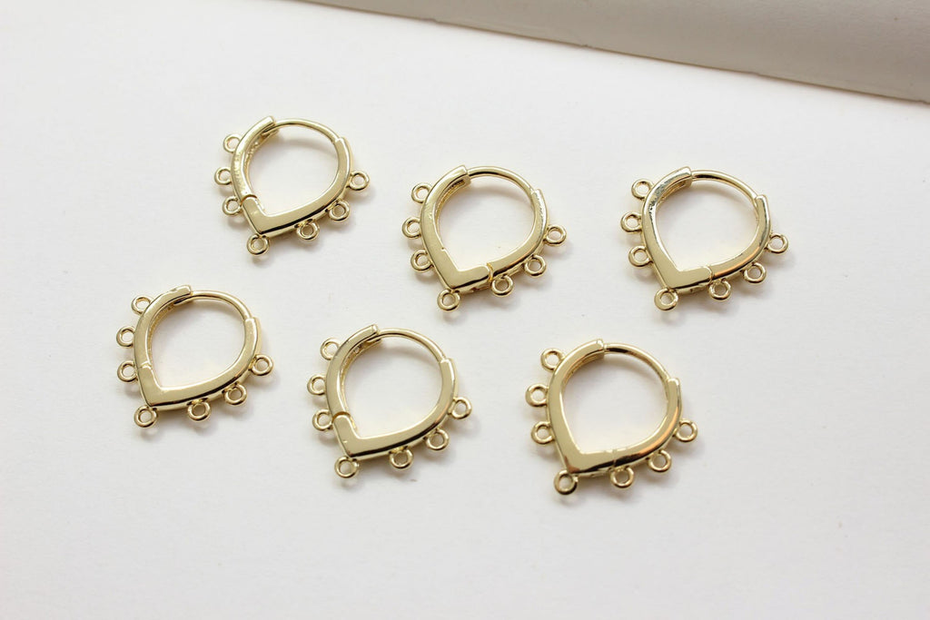 10PCS 18K Gold Plated Leverback Earring Parts with loops, Huggie Hoops Earring Parts, Ear Hoops, earring findings for Jewelry Making BB065