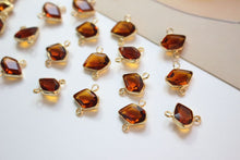 Load image into Gallery viewer, 10pcs Irregular Shape Crystal Connector, Glass Connector, Glass Pendant, 18K Gold Plated, Jewelry Findings ZZ006