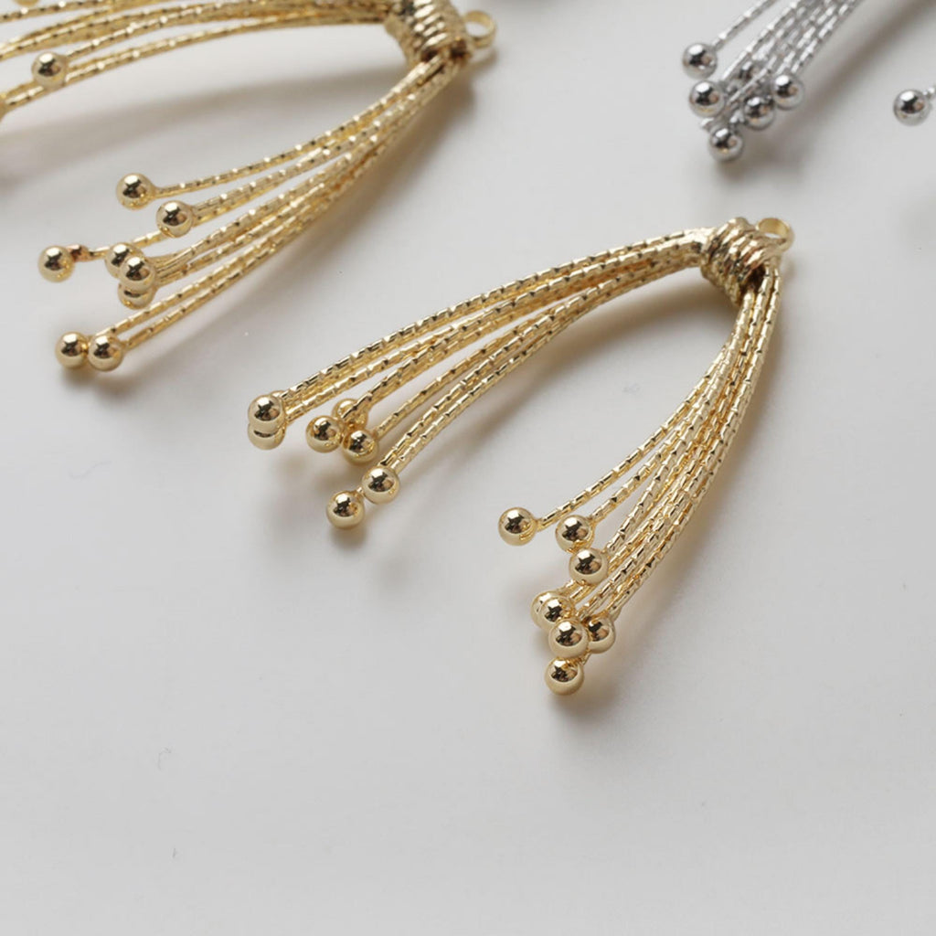 Chain Tassel Pendant, Fireworks Pendant, 14K Gold Plated Earring Chain Pendant, Earring Findings GZ743