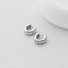 Load image into Gallery viewer, Chunky Smooth Earring Hoop, Gold/Silver Huggie Earring with Loop, 14mm, Everyday Simple Huggie Hoops , Handmade Earring Supplies  D0115