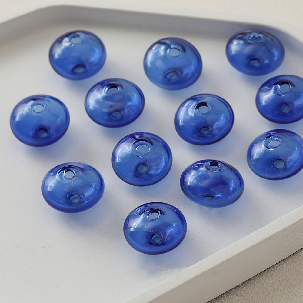 Glass Bubble Beads, 17-19mm, Oval OpenworkGlass Beads, Hand Blown Hollow Oval Globes for Jewelry Making, DIY Beads Finding GZ008