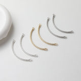 Twist Curved Connector with loops, 14K Gold/Silver Plated Bracelet Making Findings, Bracelet Jewelry Findings GE107