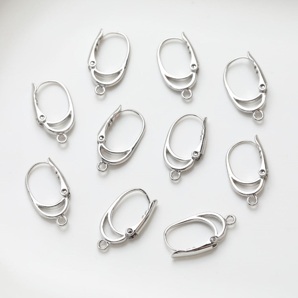 14K Gold Plated Oval Hoop Earring, Huggie Hoops Earring Parts, 10.7*19.3mm, Oval Hoop earring  for Jewelry Making JG023