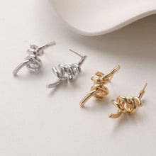 Load image into Gallery viewer, Gold Knot Earring Post, S925 Silver Ear Pin, Nickel Free Earrings, 14K Ear Stud, Tie The Knot Earring Findings GZ737