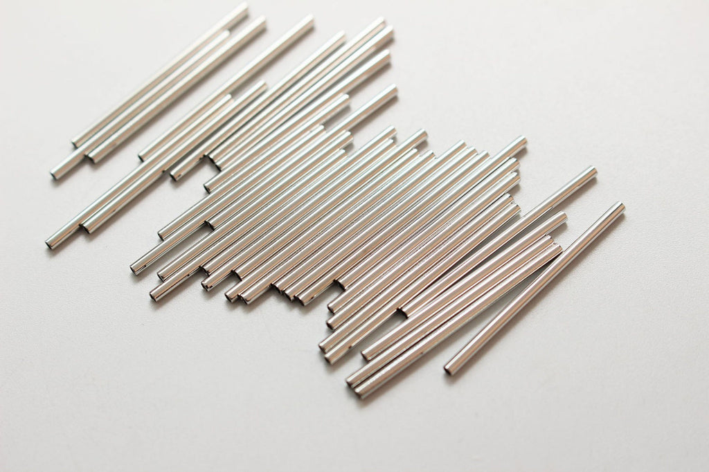 10pcs Tube Spacer Beads, Noodle Tube, 15~45mm, 18K Gold Plated Beads, Bracelet Necklace Making Jewelry Finding GZ182