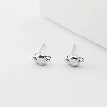 Load image into Gallery viewer, Stone Ear Post With Loop, S925 Silver Ear Pin Nickel Free Earrings, Gold/Silver Ear Stud, Hypoallergenic Earring Findings ZX297