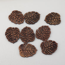 Load image into Gallery viewer, 10PCS Monstera Leaf Shape Wood Charms, Wooden Pendant, Reclaimed Walnut Wood, Geometric Statement Wood Earrings Diy Ideas JT948